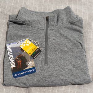 Gray ExOfficio 1/4 zip dri-release longsleeve, XL